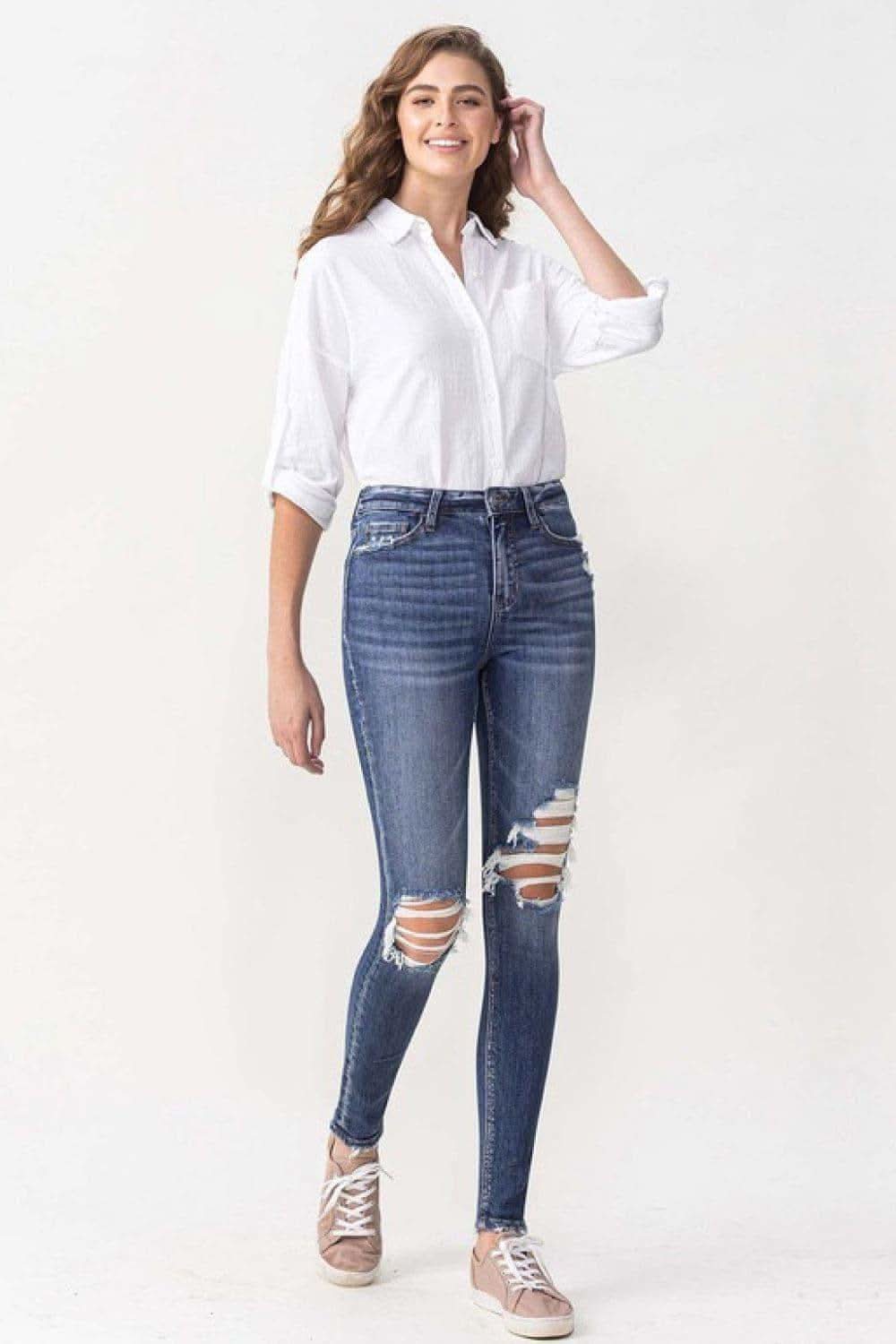 Lovervet Hayden Full Size High Rise Skinny - SwagglyLife Home & Fashion