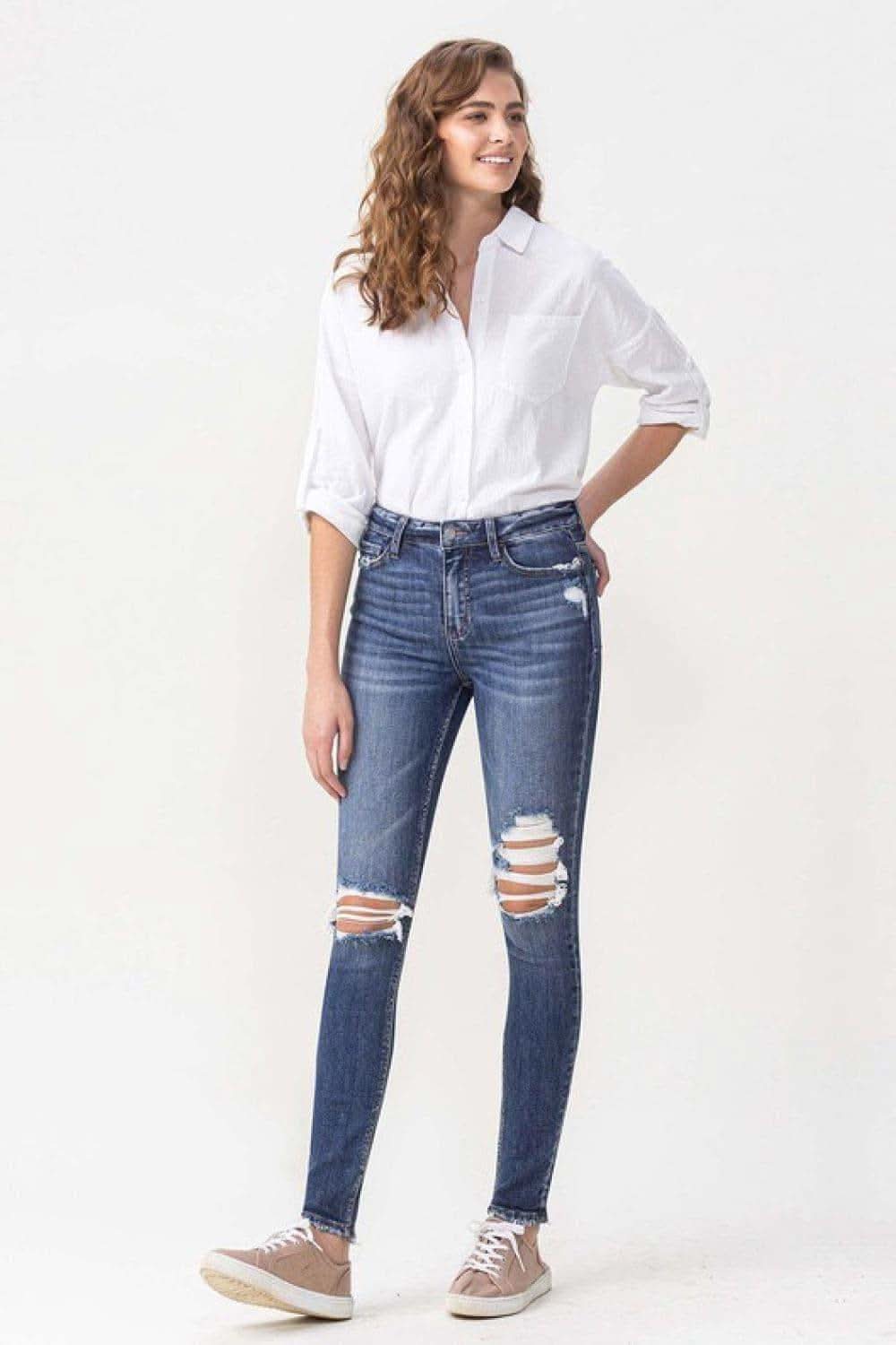 Lovervet Hayden Full Size High Rise Skinny - SwagglyLife Home & Fashion