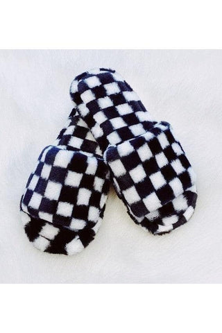 Luxe Lounge Checker Cozy Slippers - SwagglyLife Home & Fashion