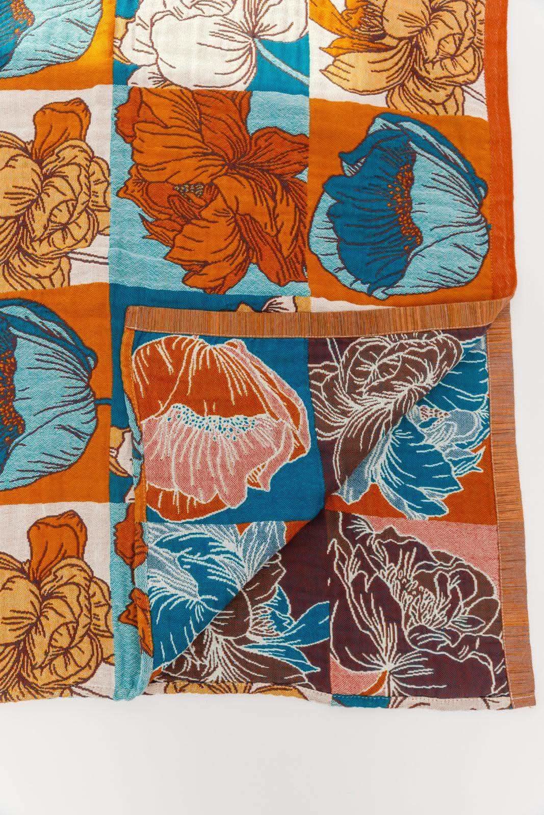 Luxury Beach Towel in Block Floral - SwagglyLife Home & Fashion