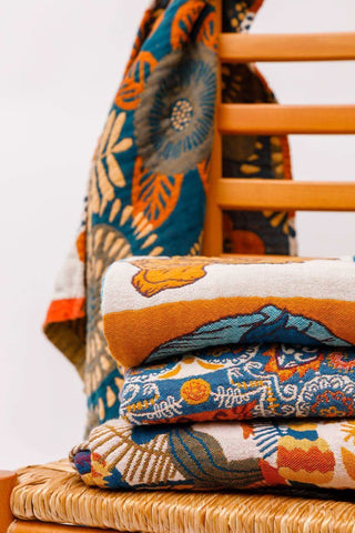 Luxury Beach Towel in Block Floral - SwagglyLife Home & Fashion