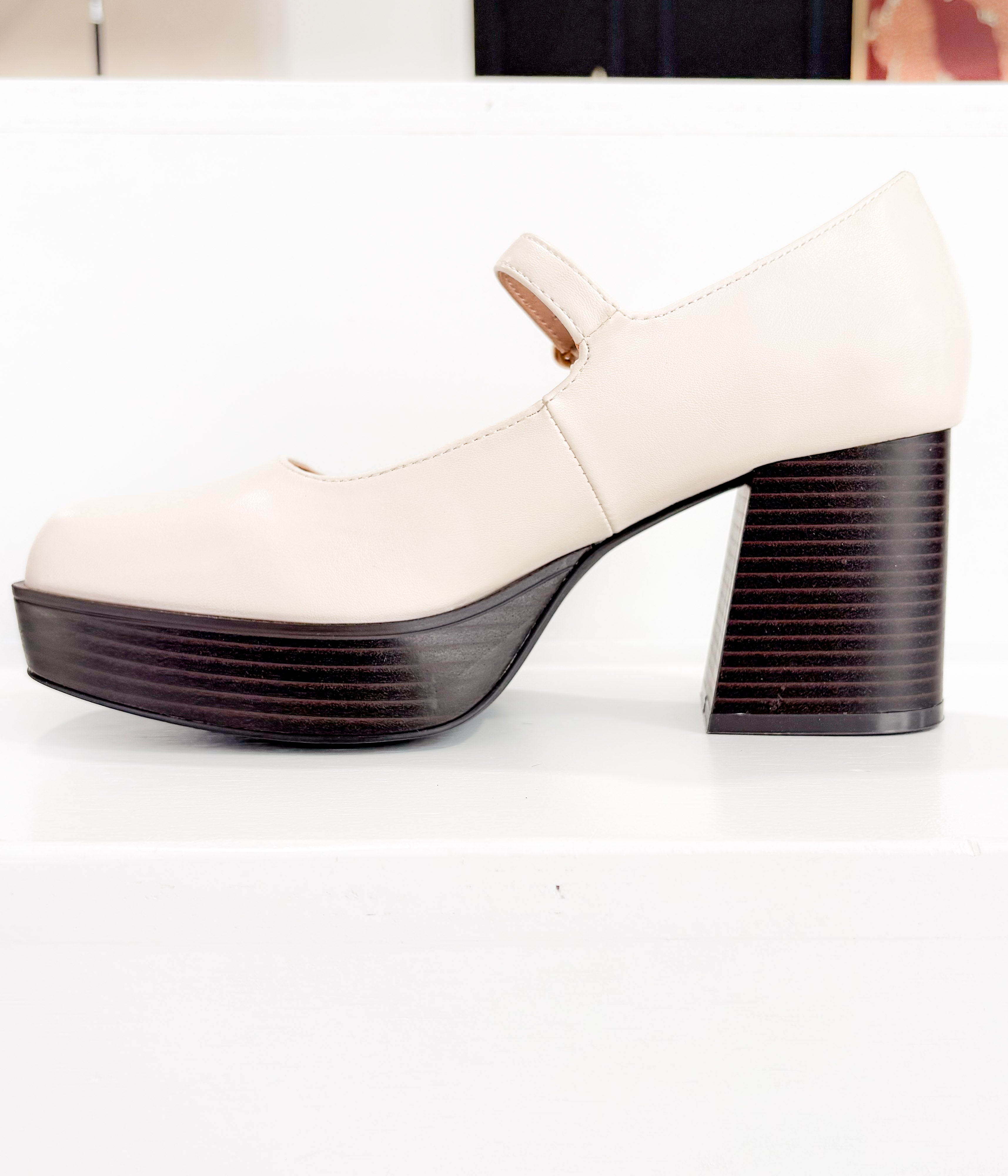 Matilda Platform Heel in Bone in - Heel photo