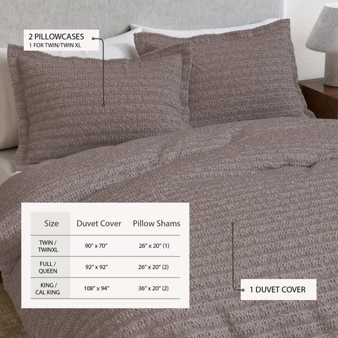 100% Cotton Honeycomb Waffle Duvet Set - Mattea Collection in - Duvet photo