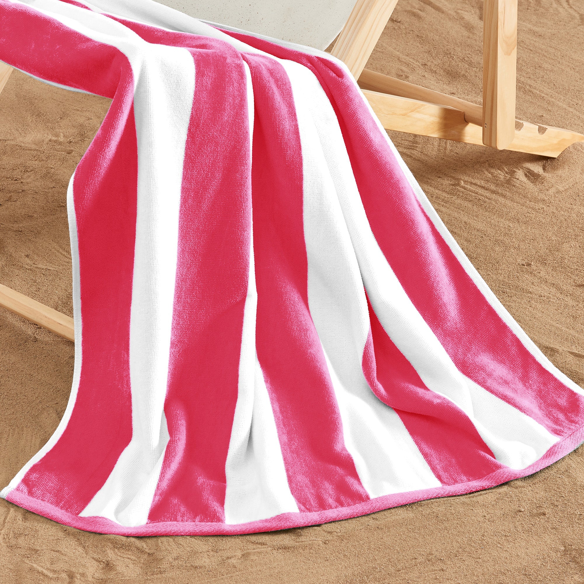 Cotton Velour Cabana Stripe Beach Towel - Novia Collection in - photo