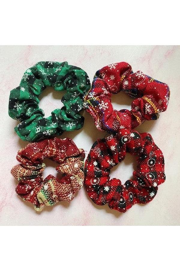 Merry Plaid Scrunch Set Of 4 - SwagglyLife Home & Fashion