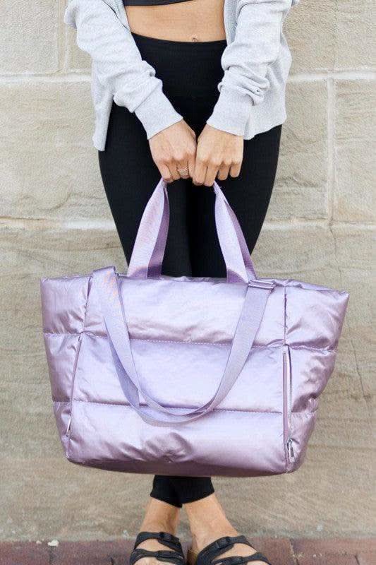 Metallic Puffer Tote - SwagglyLife Home & Fashion