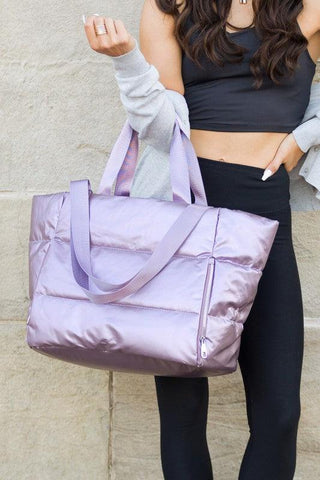 Metallic Puffer Tote - SwagglyLife Home & Fashion