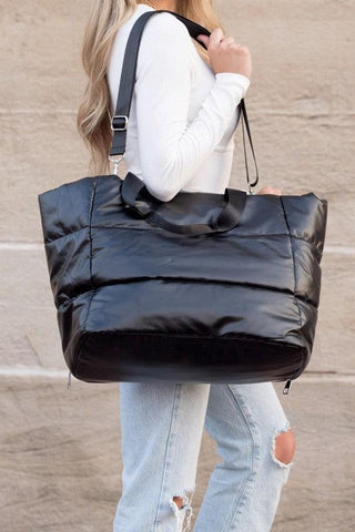 Metallic Puffer Tote - SwagglyLife Home & Fashion