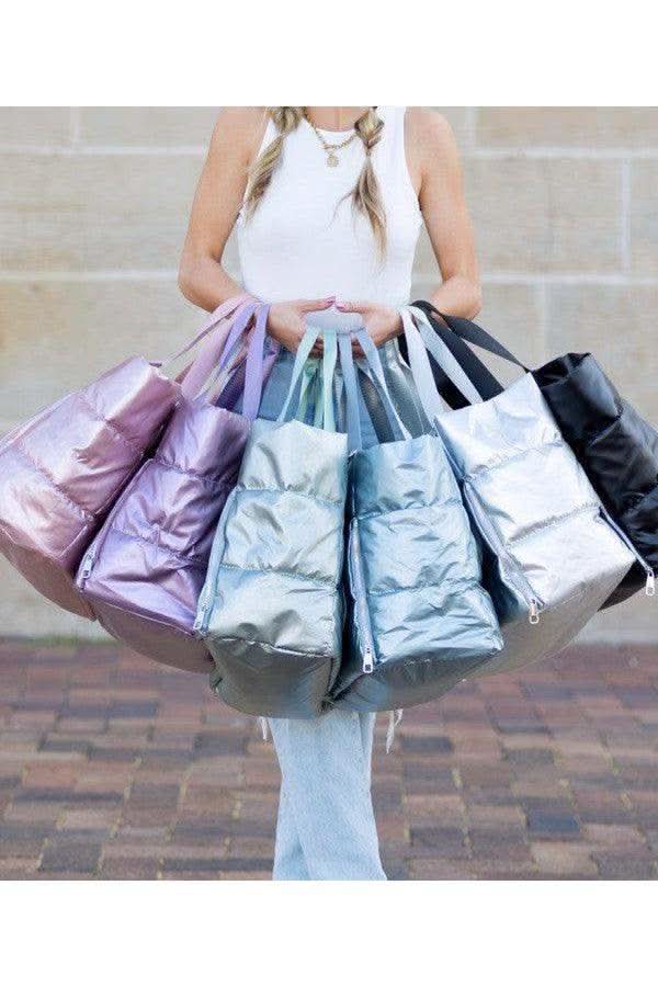 Metallic Puffer Tote - SwagglyLife Home & Fashion