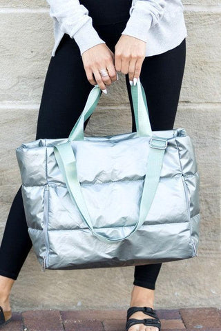 Metallic Puffer Tote - SwagglyLife Home & Fashion
