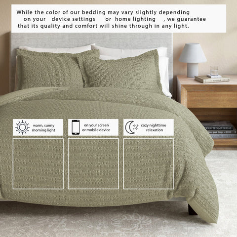 100% Cotton Honeycomb Waffle Duvet Set - Mattea Collection in - Duvet photo