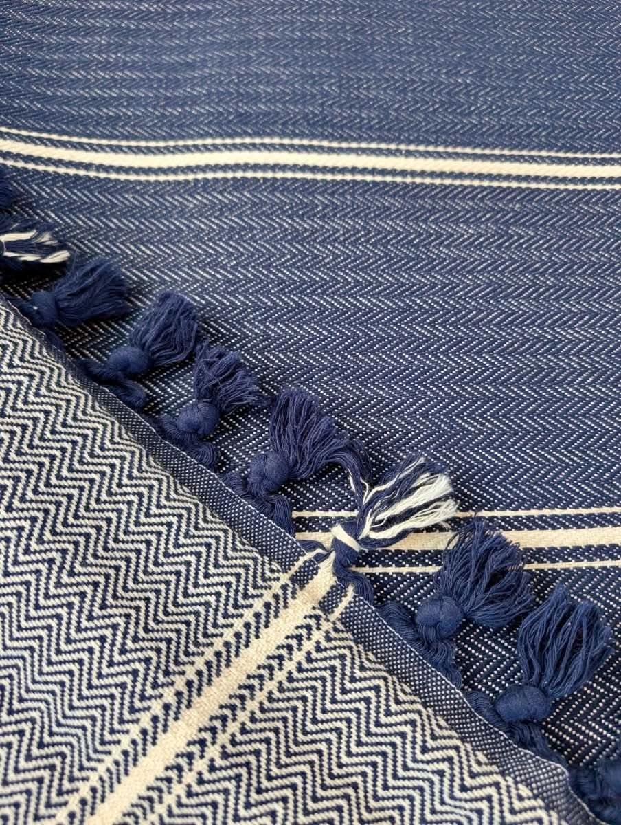 Midnight Stripe Bedspread - Elegant, Breathable & Timeless Turkish Cotton