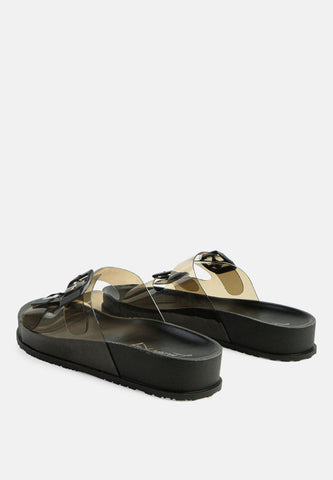 Minata Platform Buckled Slide Sandals in - Platforms & Flatforms photo