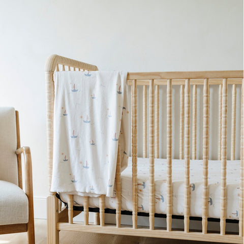 MINKY STRETCH LUXE CRIB SHEETS in Sail Boat - photo
