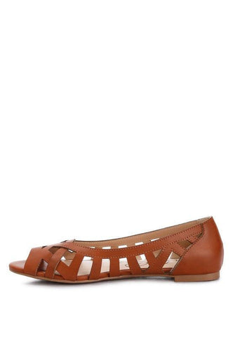 Moira Woven Peep Toe Flats - SwagglyLife Home & Fashion