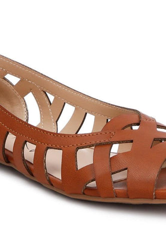 Moira Woven Peep Toe Flats - SwagglyLife Home & Fashion