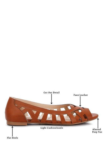Moira Woven Peep Toe Flats - SwagglyLife Home & Fashion