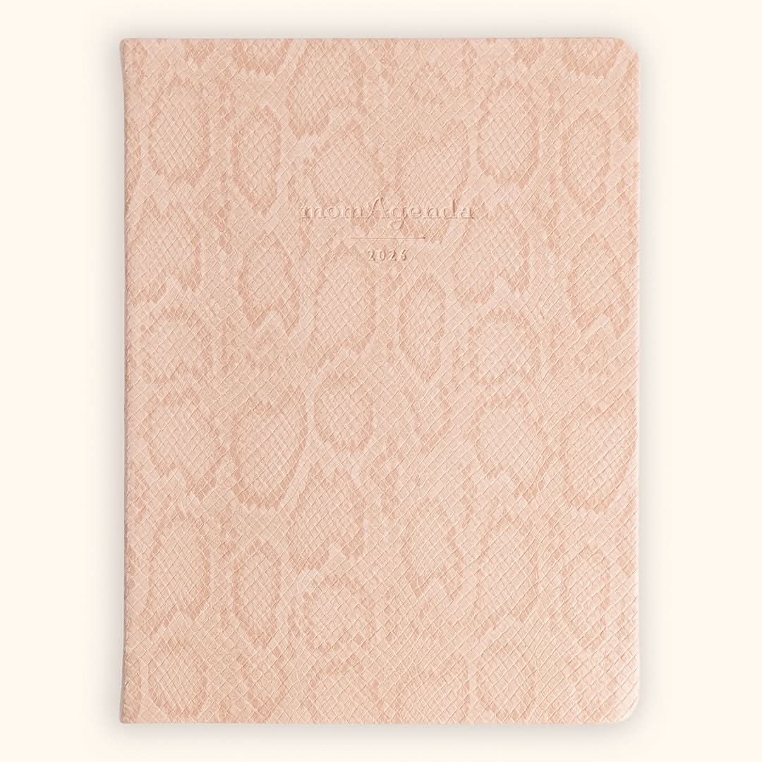 Mom Agenda Desktop 12-Month Planner 2026 in Blush Python - retail photo