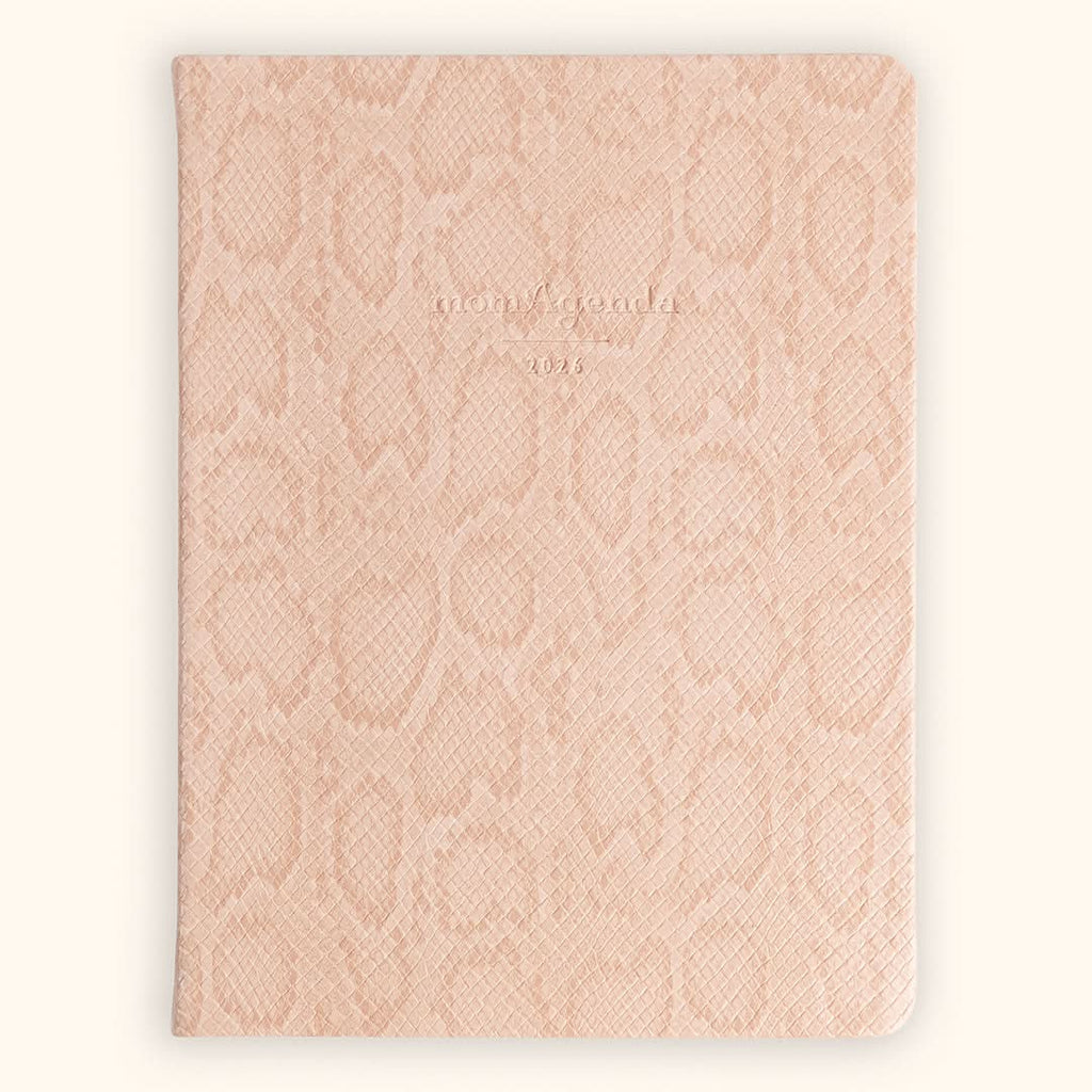 Mom Agenda Desktop 12-Month Planner 2026 in Blush Python - retail photo