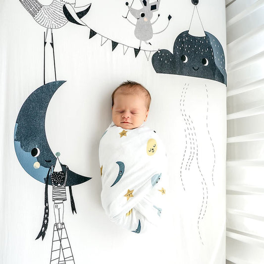 Crib sheet and Swaddle bundle - Moon's Birthday in - photo