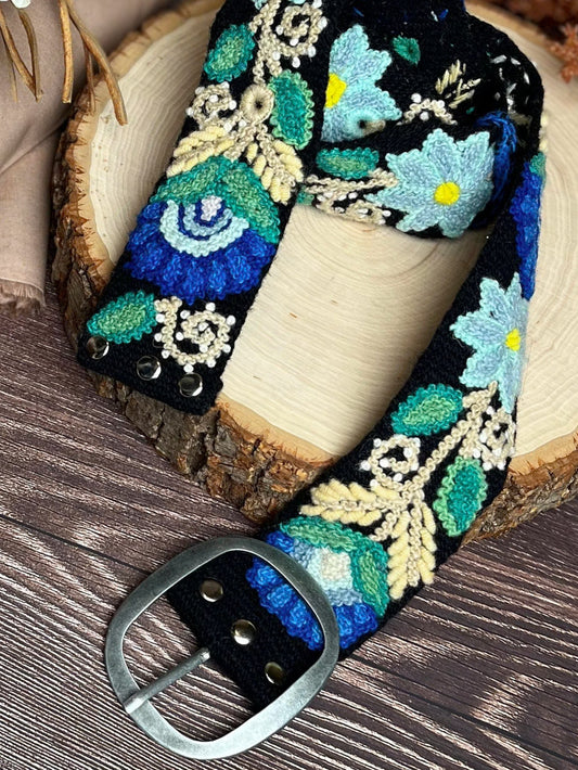 Moonlit Garden Embroidered Belt in - belt photo