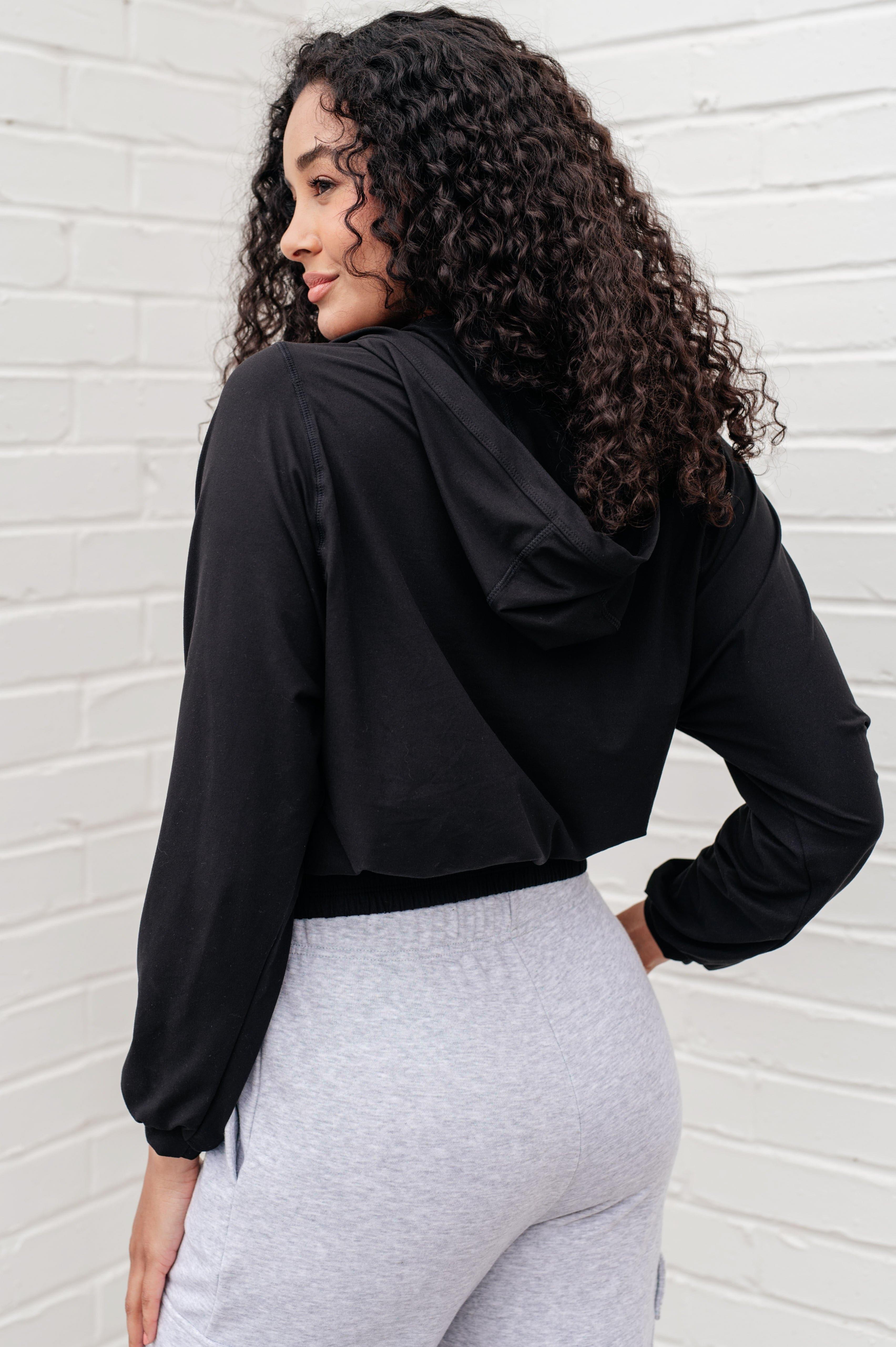 Morning Run Half Zip Hoodie in Black - SwagglyLife Home & Fashion