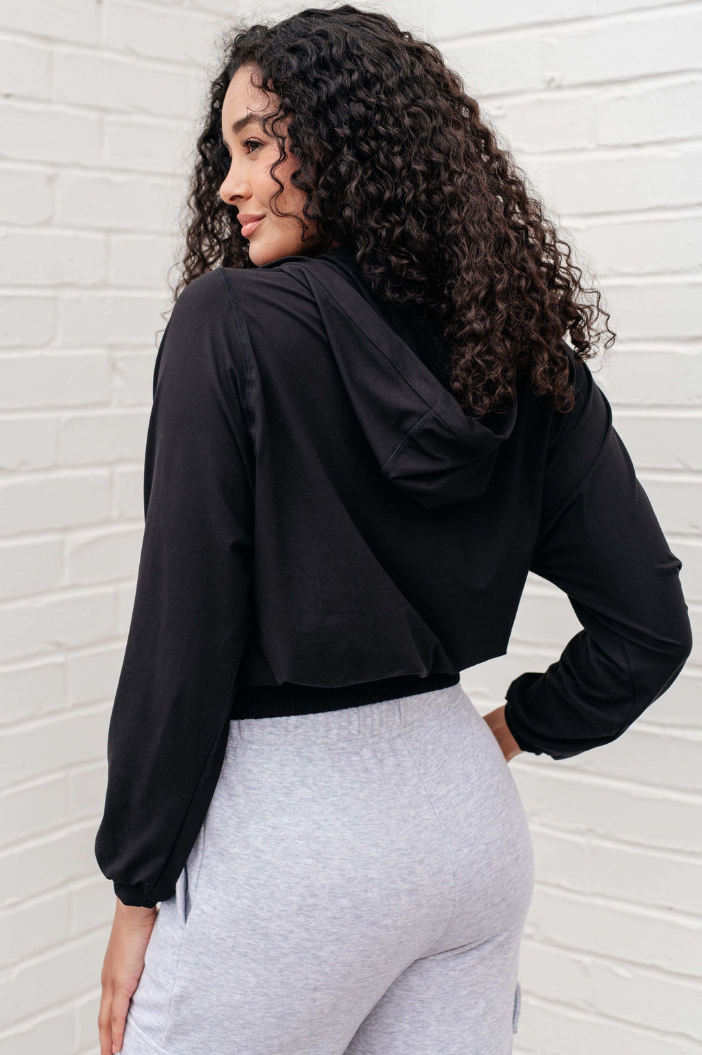 Morning Run Half Zip Hoodie in Black - SwagglyLife Home & Fashion