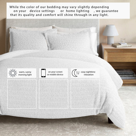 100% Cotton Honeycomb Waffle Duvet Set - Mattea Collection in - Duvet photo