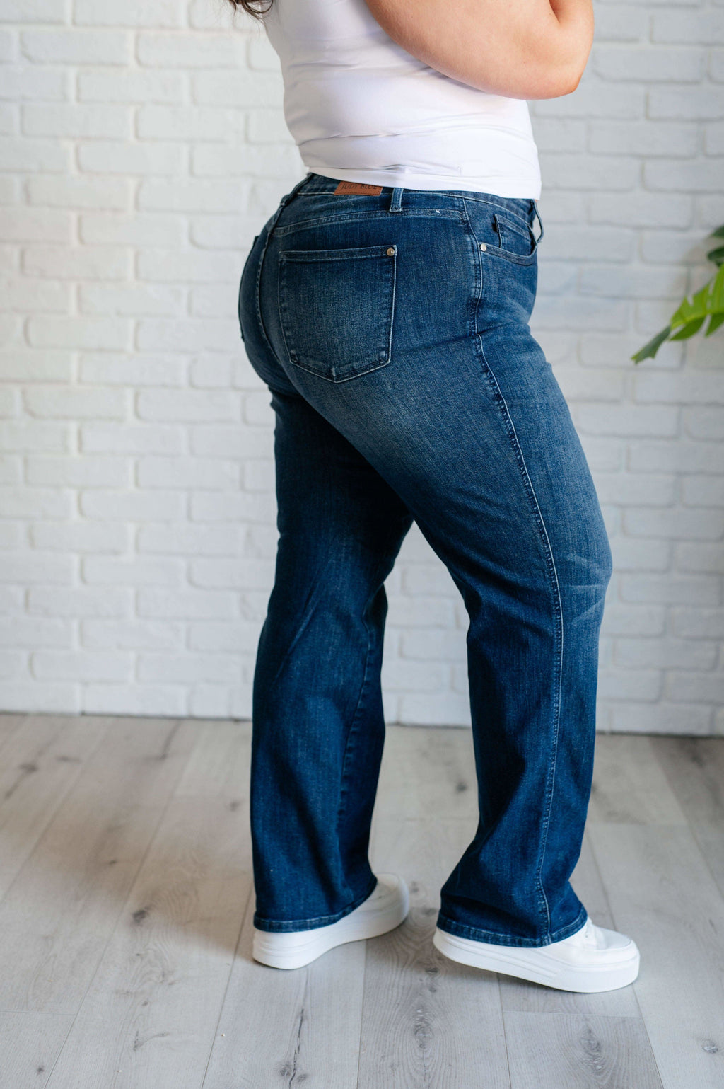 Muriel Mid Rise Control Top Classic Straight Jeans - SwagglyLife Home & Fashion