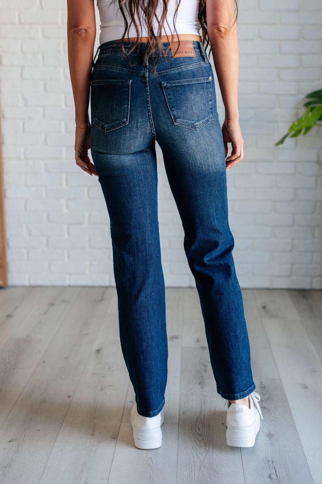 Muriel Mid Rise Control Top Classic Straight Jeans - SwagglyLife Home & Fashion