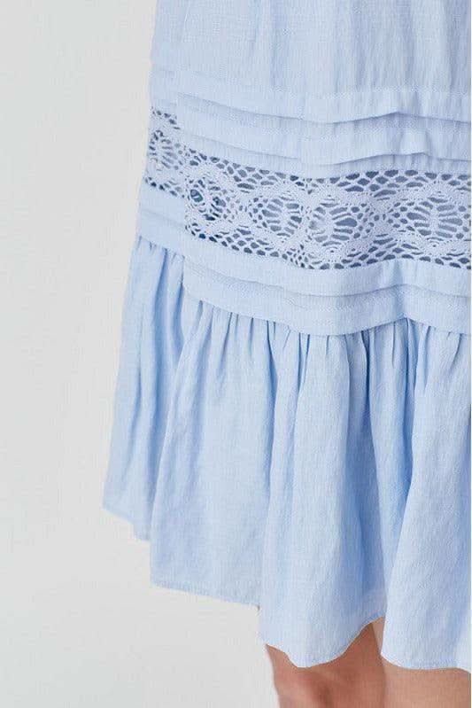 MUSTARD SEED Halter Neck Trim Lace with Folded Detail Dress - SwagglyLife Home & Fashion