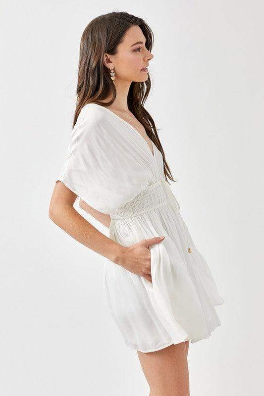 Smocked Waist With Tassel Strap Dress - SwagglyLife Home & Fashion