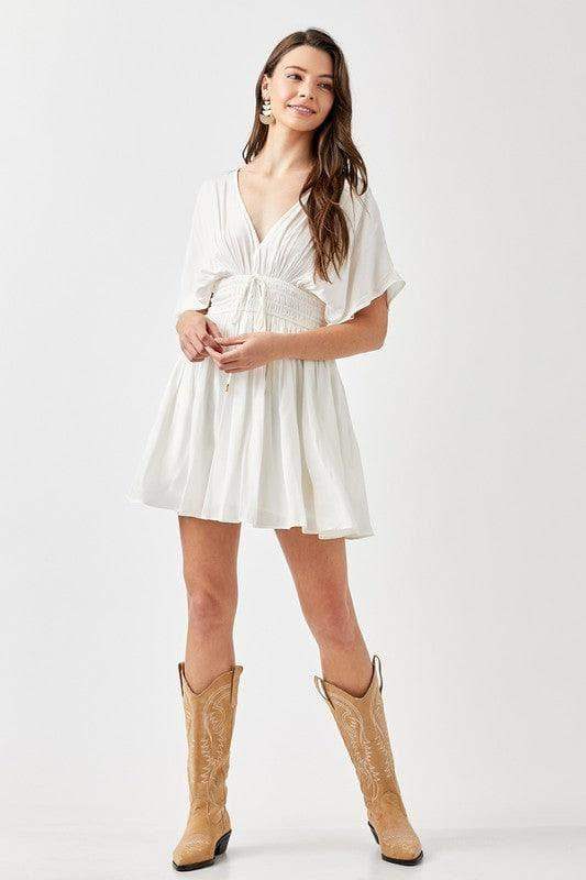 Smocked Waist With Tassel Strap Dress - SwagglyLife Home & Fashion