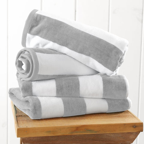 Cotton Velour Cabana Stripe Beach Towel - Novia Collection in - photo
