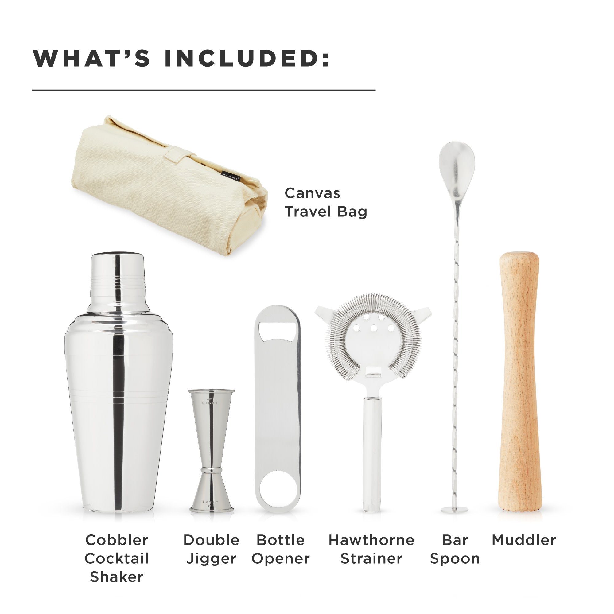 7-Piece Stainless Steel Travel Barware Set in - product_type::barware_sets photo