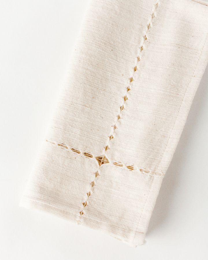 Pulled Cotton Napkins - Natural Set of 2