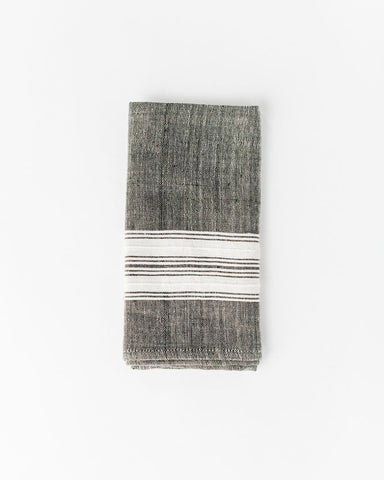Aden Cotton Dinner Napkin in Grey with Natural Set of 2 - Cloth Napkins photo