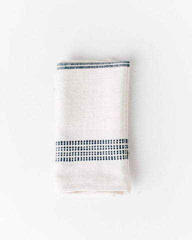 Aden Cotton Dinner Napkin in Natural with Navy Set of 2 - Cloth Napkins photo