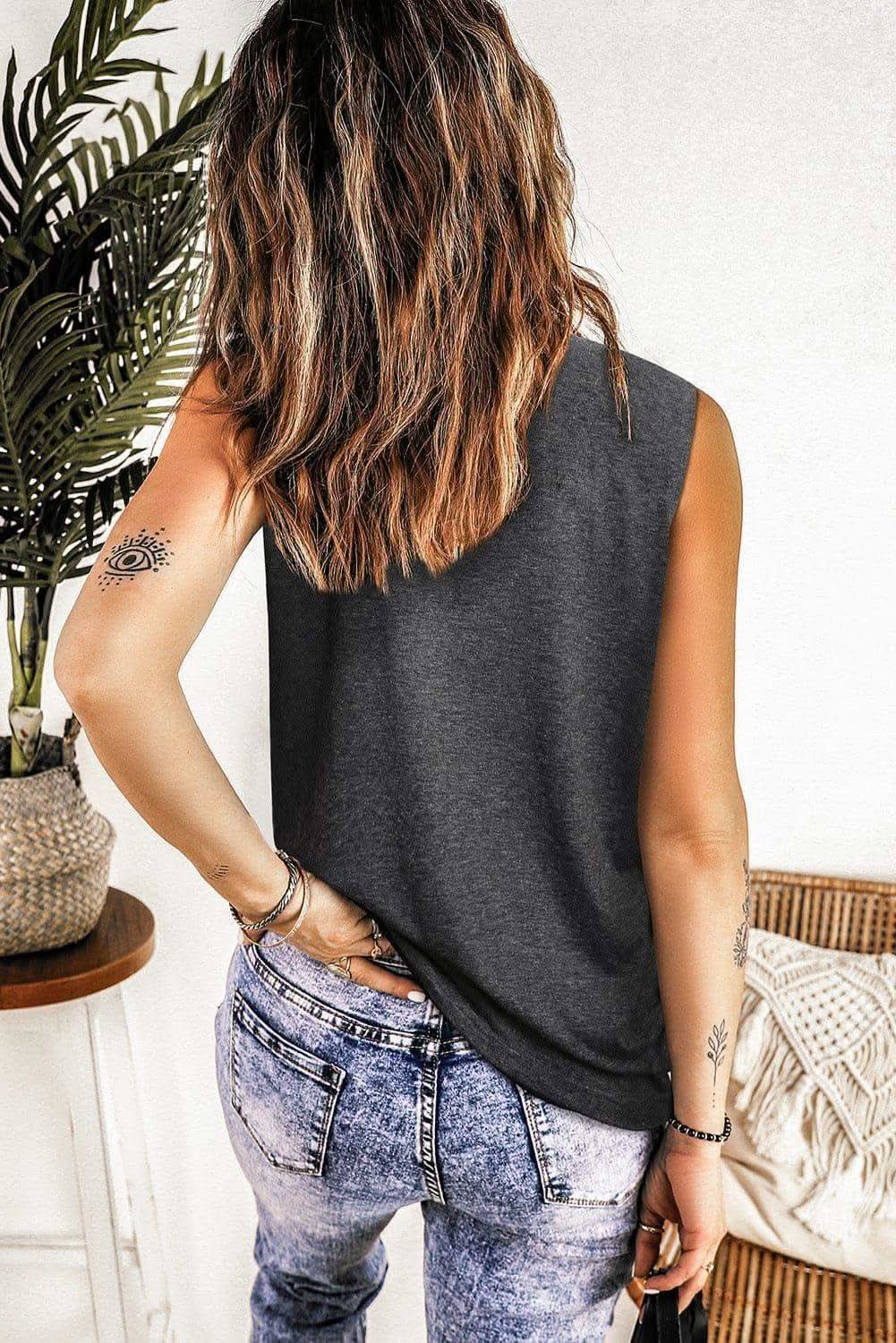 NASHVILLE Graphic Round Neck Tank - SwagglyLife Home & Fashion