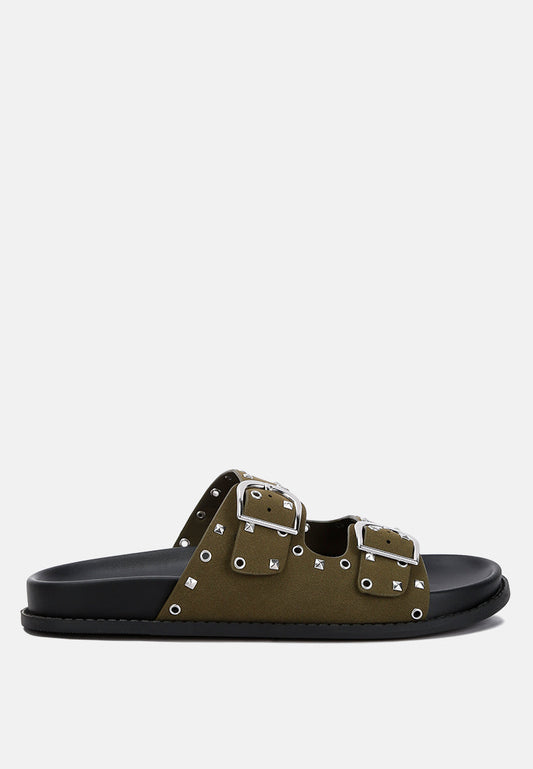 London Rag Natalya Lenny Embellished Sandals in Khaki - Flats photo