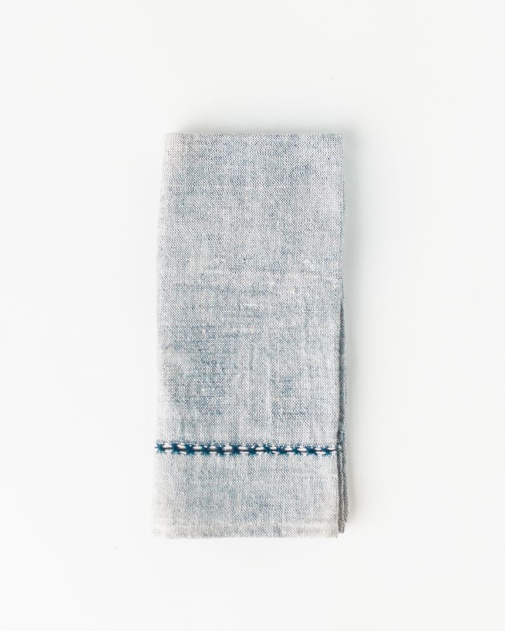 Pulled Cotton Napkins in Navy - Cloth Napkins photo