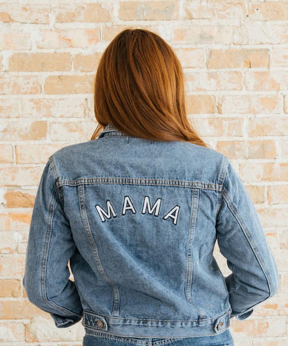 Blue Denim Mama Jacket in - Clothing photo