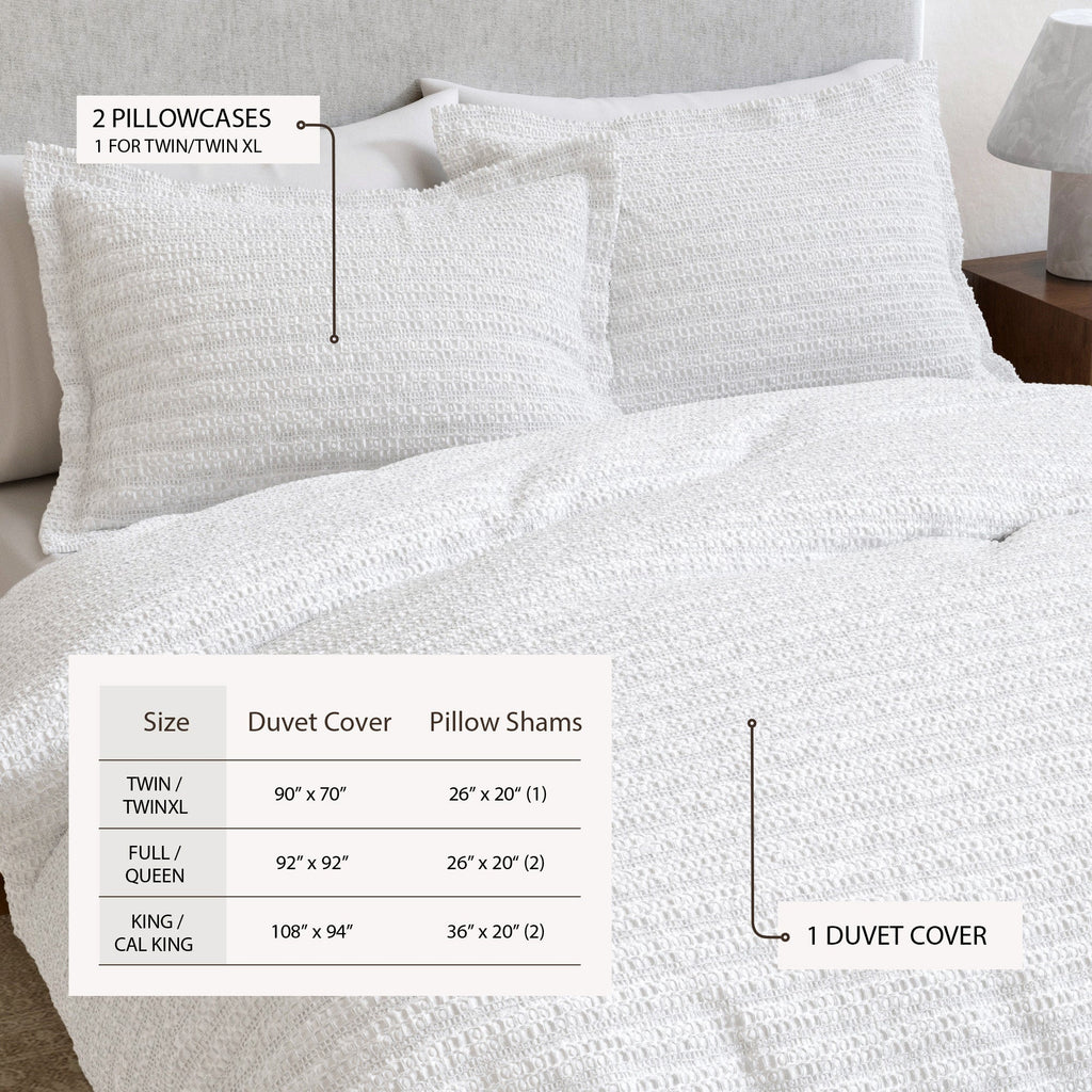 100% Cotton Honeycomb Waffle Duvet Set - Mattea Collection in - Duvet photo
