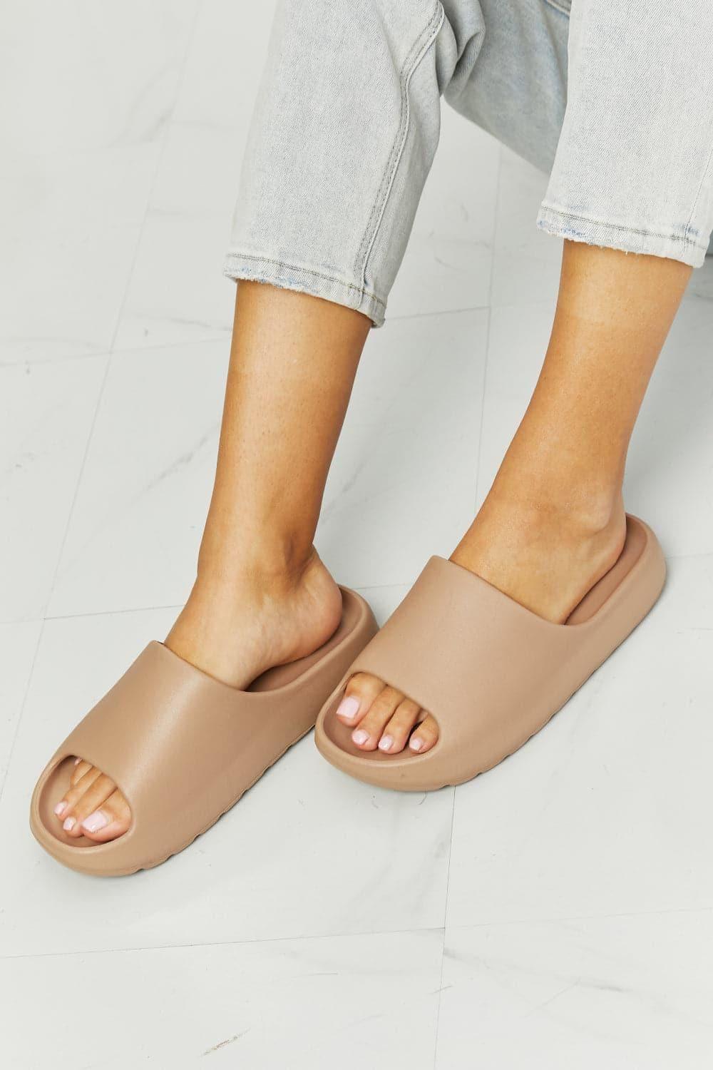 NOOK JOI In My Comfort Zone Slides in Beige - SwagglyLife Home & Fashion