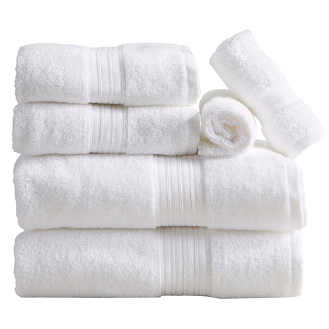 Cotton Terry Bath Towel Set - Cooper Collection in 6 Piece Set White - photo
