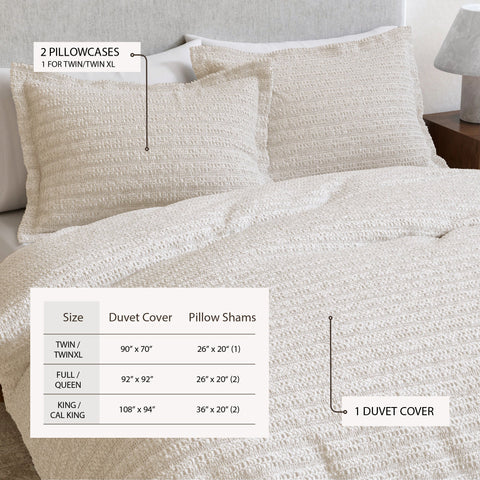 100% Cotton Honeycomb Waffle Duvet Set - Mattea Collection in - Duvet photo