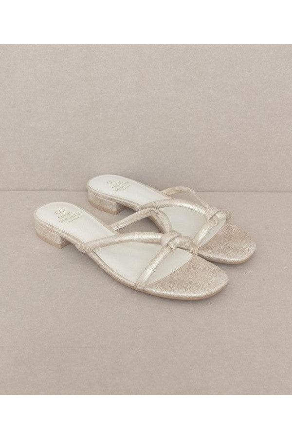 Oasis Society Ada - Delicate Knotted Flat Sandal - SwagglyLife Home & Fashion