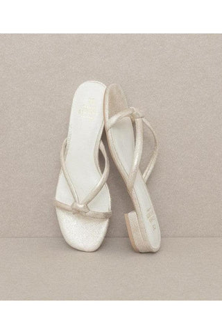 Oasis Society Ada - Delicate Knotted Flat Sandal - SwagglyLife Home & Fashion