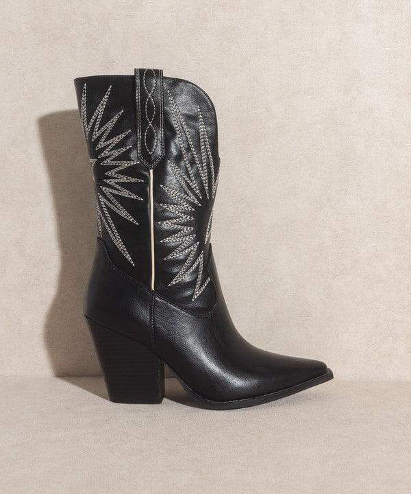 OASIS SOCIETY Emersyn - Starburst Embroidery Boots - SwagglyLife Home & Fashion