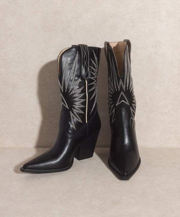 OASIS SOCIETY Emersyn - Starburst Embroidery Boots - SwagglyLife Home & Fashion